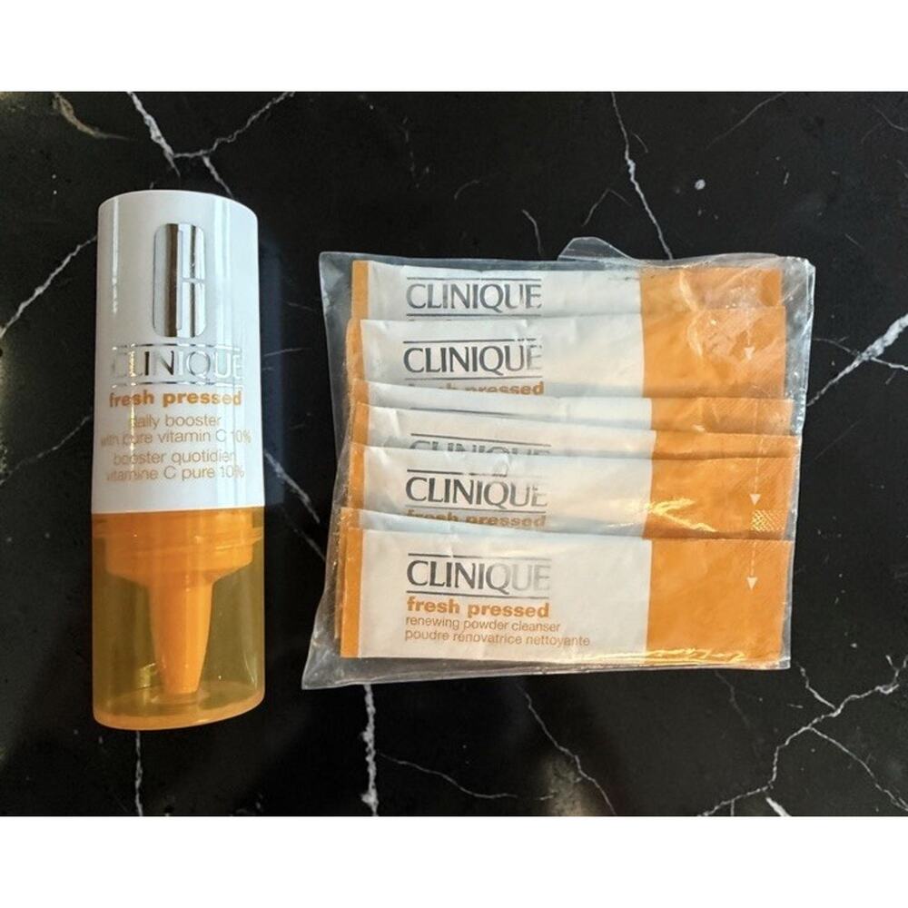 CLINIQUE Fresh Pressed 7-Day System Pure Vitamin C 10% + Powder Cleanser SEALED